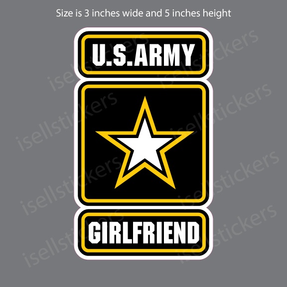 AR-2264 Proud Girlfriend of a US Army Soldier Car Bumper Sticker Window Decal