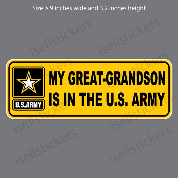 AR-2228 My Great-Grandson is in Army Car Bumper Sticker Vinyl Window Decal
