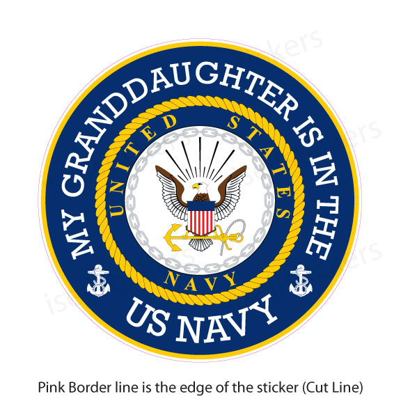 NV-4073 My Granddaughter Is In The US Navy Bumper Sticker Window Decal
